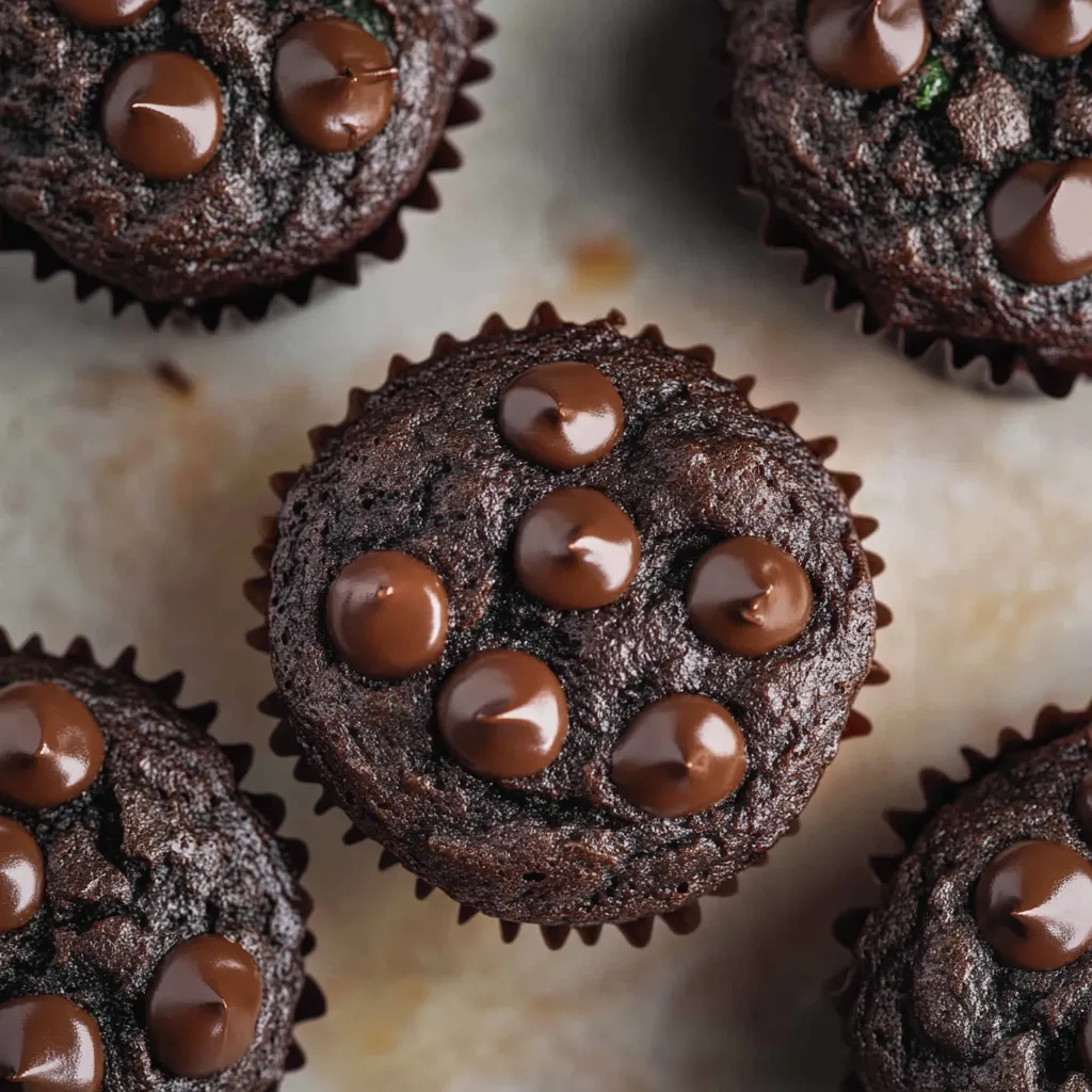 Magdalena de chocolate con chispas de chocolate.