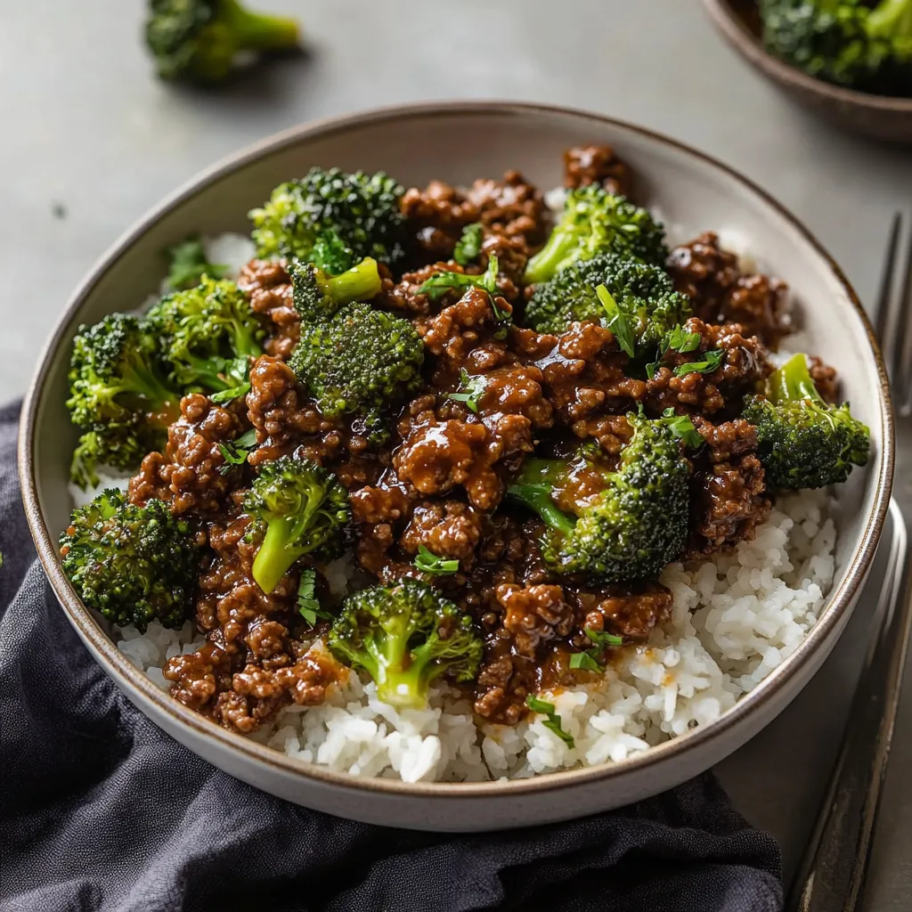 Un bol con carne y brócoli.
