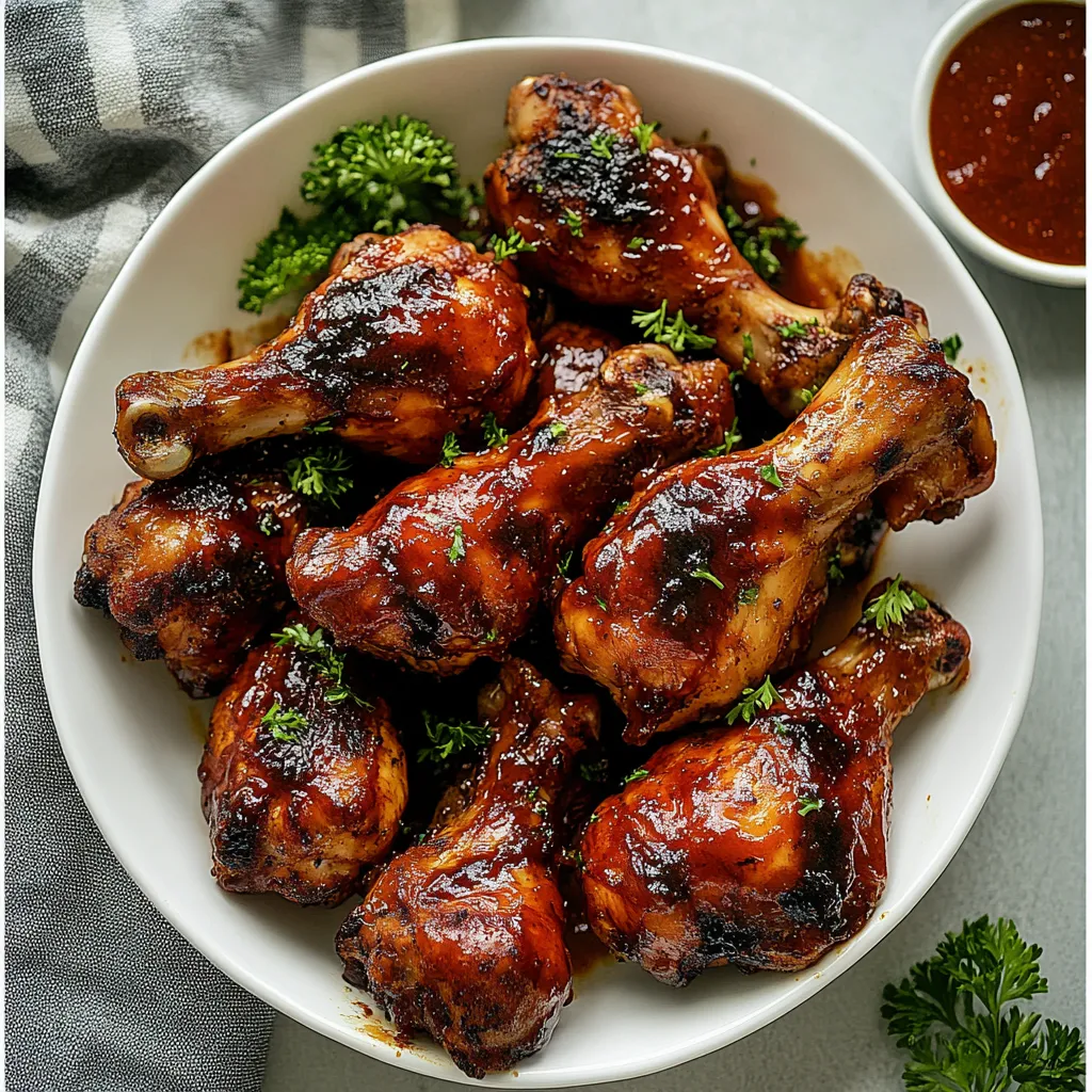 Un bowl de alitas de pollo bañadas en salsa.