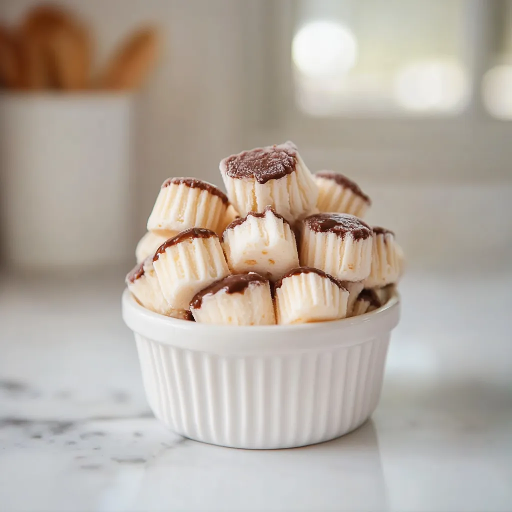 Un bol blanco lleno de postre.