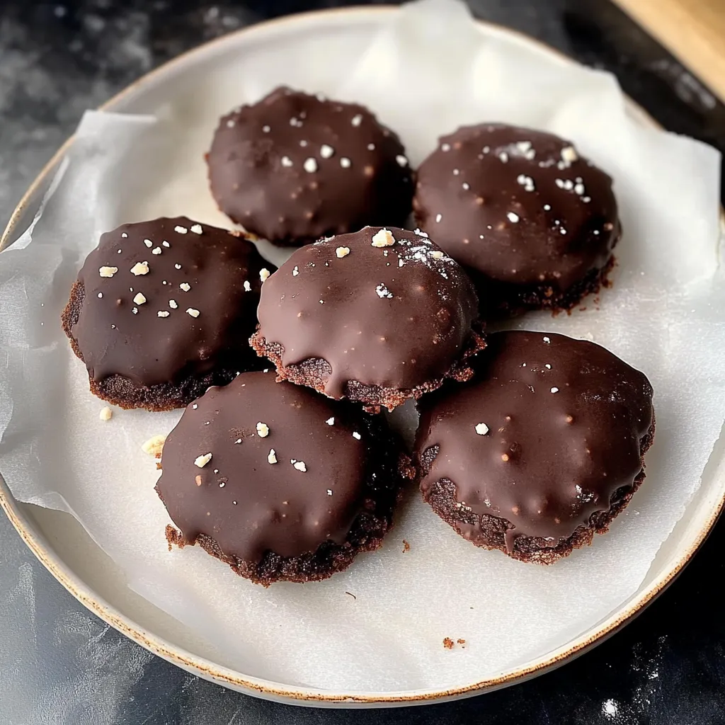 Un plato con galletas de chocolate espolvoreadas con azúcar.