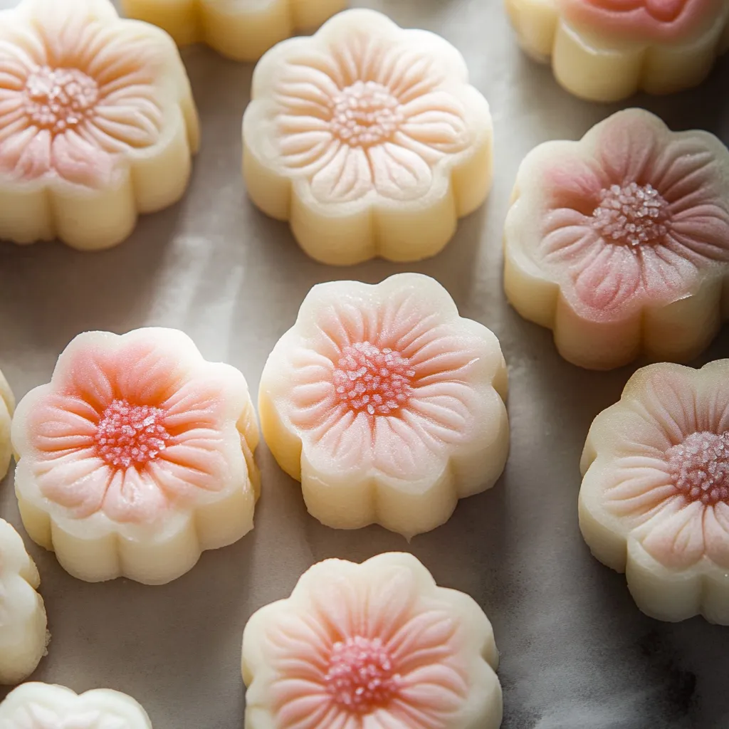 Galleta con forma de flor rosa.