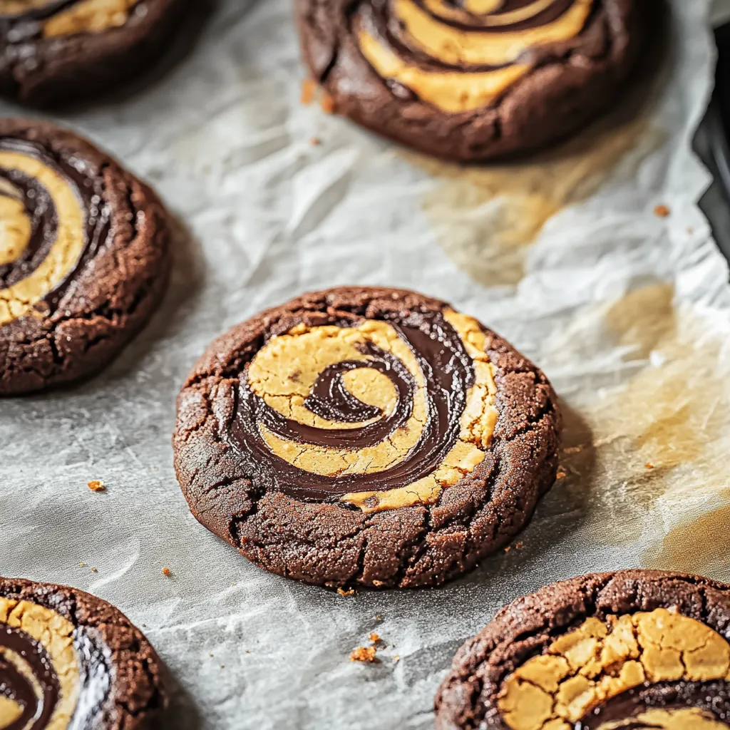 Una galleta con remolinos a la vista.