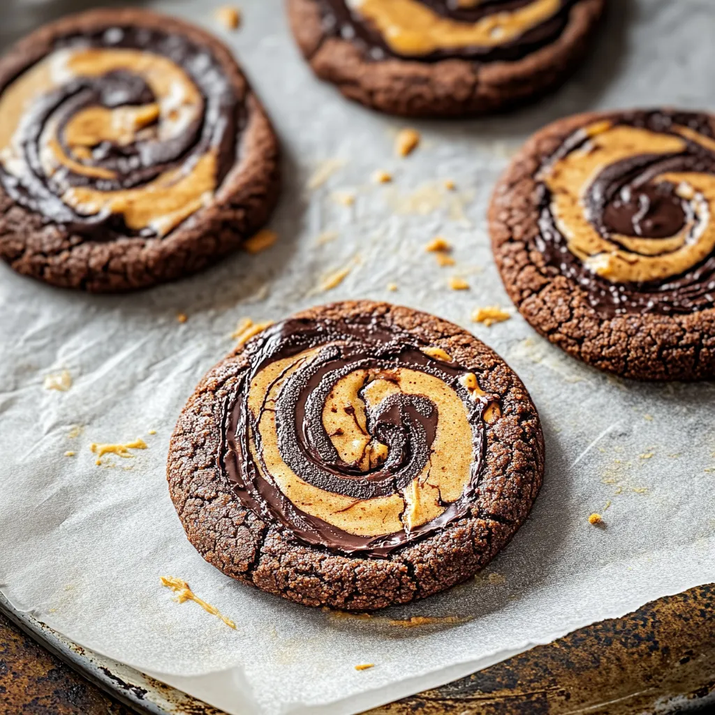 Galleta con remolino de chocolate y caramelo.