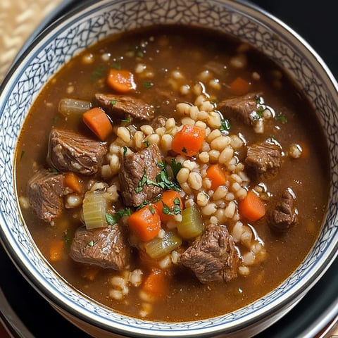 Delicioso guiso de ternera y cebada