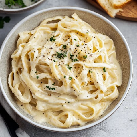 Un plato de pasta con una hierba verde encima.